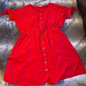 Red plus size dress